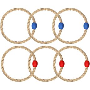 6 Pack Rope Ring Toss Game Replacement Parts for Kids and Adults, Outdoor Toss Rings for Agility Practice and Speed Game,Yard Games Lawn Games for Party(Red and Blue)