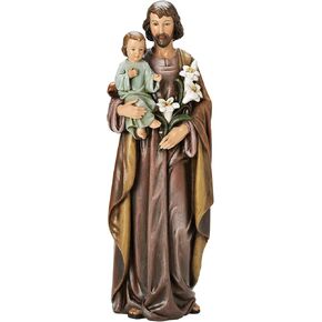 Joseph's Studio by Roman - St. Joseph and Child Jesus Figure, for 18" Scale Renaissance Collection, 18" H, Resin and Stone, Religious Gift, Decoration, Collection, Durable, Long Lasting