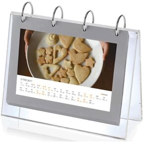 Slant Back Sign Holder,Sign Stand,Poster Frame,Horizontal Display 5x7 inch PVC Photo Clip Flip Display 7 Pages-14 Sides Photos 4 Rings Standing Flip Album V Shape Clear Acrylic Menu