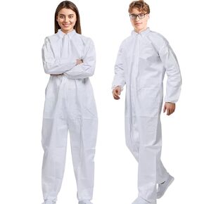 Hazmat Suits | 25 Pack, Extra Large | Disposable Protective Coveralls, Heavy Duty Full Body Painters Suit for Men & Women without Hood - Breathable & Water Resistant - XL