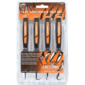 Mayhew Tools 60003 CatsPaw Mini Hook and Pick Set, Chrome-Vanadium, 4-Piece Set