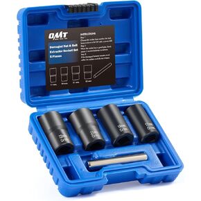 Orion Motor Tech Twist Socket Tool Set, 1/2" Drive 5pc Nut and Bolt Extractor Set, Rounded Bolt & Stripped Lug Nut Remover Tool Kit