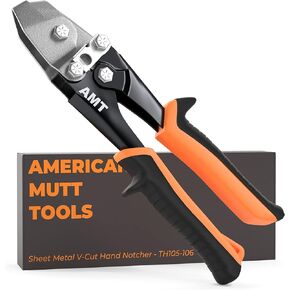 AMERICAN MUTT TOOLS Sheet Metal Hand Notcher, Sheet Metal V Notcher – Cuts 30 Degree V Notch in Sheet Metal – Ductwork Notching Tool, Upholstery Hand Notcher, Sheet Metal Notcher, Ductwork Tools