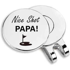 Golf Ball Marker with Magnetic Hat Clip Nice Shot Papa Golf Ball Marker Golf Hat Magnetic Clip Papa Golf Accessories Engraved Golfer Golf Lovers Grandpa Gift