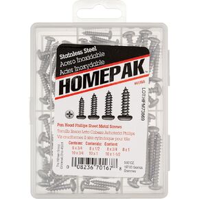 41955 Pan Head Phillips Sheet Metal Screws, 6 Inch, No Color, 6 Count