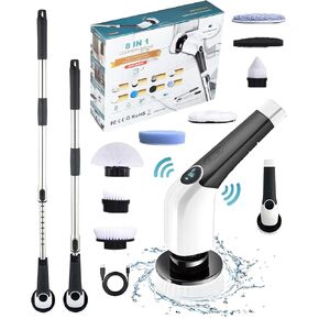 Electric Spin Scrubber for Cleaning Bathroom: Cordless Power Shower Bath Tub and Tiles Cleaning Brush | 10 in 1 handheld automatic Long Handle battery operated E-Spin Scrub Cleaner household use