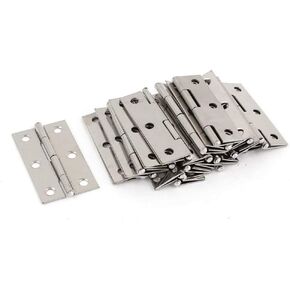 10Pcs 2 inch Stainless Steel Folding Hinges for Cabinet Gate, Closet Door Folding Butt Hinges for Home Furniture Hardware Door Hinge (Silver Tone)
