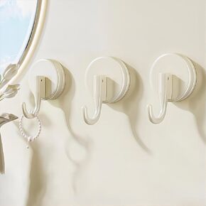 Suction Cup Hooks 3Pcs Shower Hooks Behind The Door Kitchen Balcony Toilet Hooks Shower Wreath Door Hanger Shower Hooks for Inside Shower Office Hooks No Need to Punch Holes