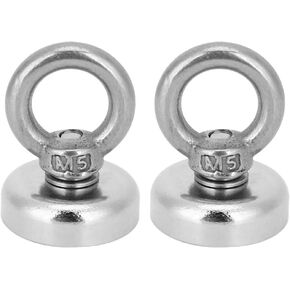 2PCS Magnetic Hook, 31lbs/14KG Magnetic Hooks with Handle, D25 Magnet Hardware Tool N35 3‑Layer Coating Room Hanging for Home, Kitchen
