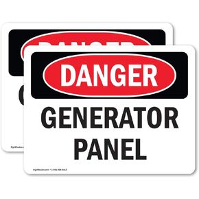 (2 Pack) Generator Panel OSHA Danger Sign 10 Inch X 7 Inch Vinyl Label Decal Sticker Weather Resistant, UV Protected for Workplace, Business, and Construction Site, Made in the USA