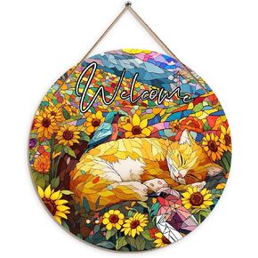 Highland Cow Gnomes Door Sign Welcome Door Sign Hanging Sign Wall Decor Rustic Wood Hanging Plaque Art Decor Cow Lovers Gifts Decorations for Front Door Home Porch Wall Farmhouse Yard