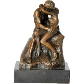 The Kiss by Rodin Bronze Statues Love Sculptures TPE-186 Home Decor Metal Figurines, 10 pcs