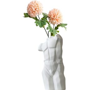 Male Body Vases Ceramic Flower Vase Man Body Shaped Vase Unique Desktop Vase Male Form Sculpture Modern Art Decor for Home Black