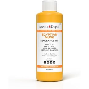زيت عطر المسك المصري 24 قيراط، نقي غير مقطوع - للمستحضرات التي تصنعها بنفسك، وصناعة الصابون، والبخور، وموزعات الروائح العلاجية. (4 أوقيات.) in Kuwait