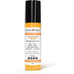 24K Egyptian Musk Fragrance/Body Fragrance Oil, Pure Uncut. Great for Lotions, Butter, Soapmaking, and Incense Dipping. Add a Few Drops to Your Aromatherapy Diffuser. (10ml.)