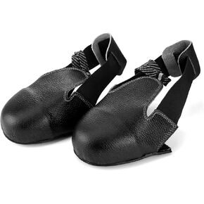 QWORK Steel Toe Cap Safety Overshoes Workplace Anti-smash Cover with Adjustable Strap for Men/Women, 1 Pair (Size 5-12 US)