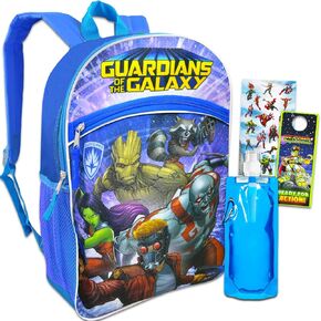 Guardians of the Galaxy Backpack Set - Bundle of 16" Marvel School Bag, Stickers, Water Bottle, More | Groot, Drax Rocket School Supplies