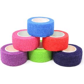 Ever Ready First Aid Self Adherent Cohesive Wrap Bandages 1" x 5 Yards for First Aid, Sprains, Swelling, Sports, Pets, Rainbow Colors – 6 Count