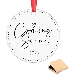 Expecting Baby Ornament 2025 Acrylic Ornament Pregnancy Announcement for Husband Pregnancy Gifts for First Time Moms New Mom Gifts Expecting Parents to Be Unique Gifts