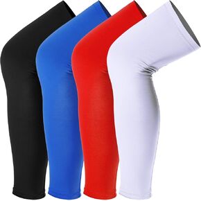 Skylety 4 Pieces Leg Sleeves Cooling Long Sleeves UV Protection for Men Women