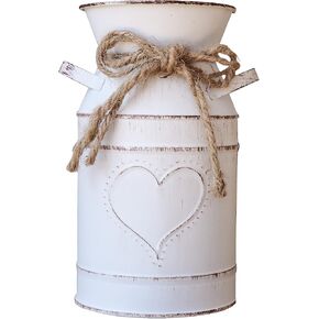 MISIXILE Rustic Farmhouse Vase for Decor,White Small Vases Milk Jug Vase for Bathroom Decor - white