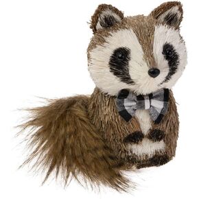 Boston International Autumn & Fall Decorations Tabletop Shelf Décor with Black & White Check Bow, 5" Tall, Digger Black & White Check Bow