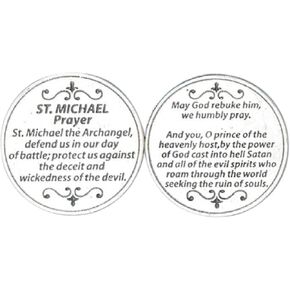 Saint St Michael The Archangel Prayer Protect Us Pocket Token