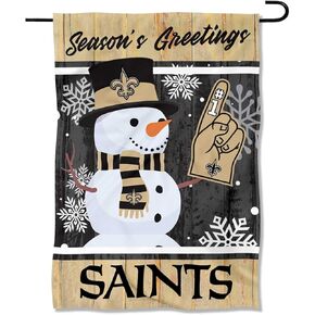 New Orleans Saints Holiday Winter Snow Garden Flag Double Sided Banner