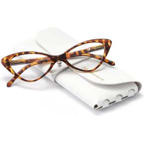 Lady's Lightweight Cat-Eye Blue Light Blocking Reading Glasses for Women Crown Plain light R1110
