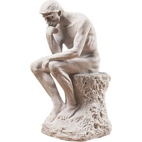 Thinker Statue in Premium Cold Cast Retro Bronze- 9.64-Inch Premium Grade Collectible Figurine Design Rodin's The Thinker Inspired Decorative Statue, 5.51''Lx4.13''Wx9.64''H (Copper)
