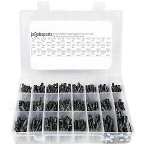 JacobsParts 500pcs 24 Values Radial Electrolytic Capacitor Assortment Kit (0.1uF-1000uF, 10V-50V)