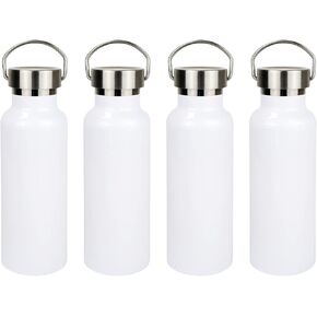 4pcs 17 OZ Sublimation Blank Sport Water Bottle Stainless Steel Tumbler Insulated Double Walled Sleek Insulated Cola Shape Water Bottles