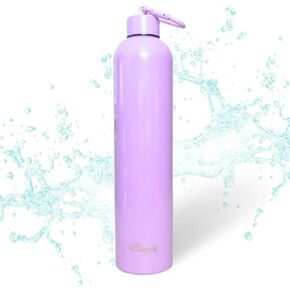 Vacuum Insulated Water Bottle - 34oz, (1L) Leakproof, Fits Any Cup Holder, Matching Carabiner, Stainless Steel, Gym, Outdoor, Sports for Men, Women & Kids - Double Walled (Blue Water)