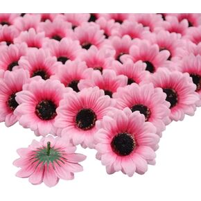 Simulation Sun Flower 50pcs,Artificial Sunflower 2.55" Fake Sunflower Bulk Autumn Gerber Daisy for Christmas Tree DIY Home Decoration Bride Wedding Garland Garden Craft Art Decor (Dark Blue)