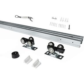 DIYHD 80" Heavy Duty Pocket Door Sliding Track Kit,Commercial Grade Hidden Sliding Door Hardware,Fit MAX Door Width 42"