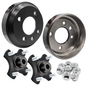 Heavy Duty Split Brake Drum 19186-G1 615604 with Nuts for EZGO TXT Electric Golf Carts 1982-Up