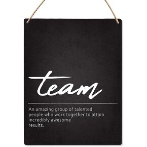 Team Definition Office Wall Decor - Office Motivational Wall Decor - Inspirational Team Quote Wood Hanging Sign - Office Decorations for Work - Team Wooden Slogan Hanging Sign 8x10 Inch