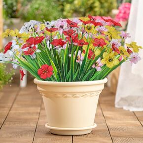 WEISPARK الزهور الاصطناعية للخارج، 20 حزمة من النباتات البلاستيكية الصناعية الملونة المقاومة للأشعة فوق البنفسجية الأوكالبتوس زهور الحرير المزيفة بوسطن سرخس الخضرة لممر الزفاف خارج المنزل الداخلي ديكور الفناء in Kuwait