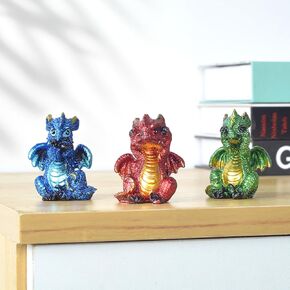 Dragon Statue 3 Pcs Dragon Figurines See No Evil Hear No Evil Speak No Evil Polyresin Cute Baby Dragon Ornaments Home Decor Accents 2 Inch
