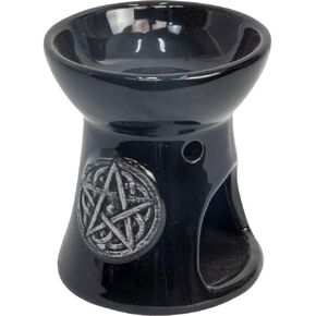 Ceramic Oil Burner - Essential Oil Aroma Diffuser, Aromatherapy Candle Tea-Light Holder (Green Man)