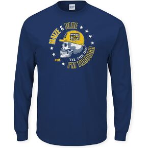 Smack Apparel Maize & Blue Til The Day I'm Through T-Shirt for Michigan College Fans (SM-5XL)