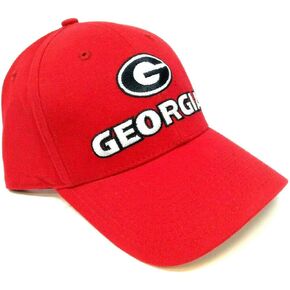 University of Georgia Bulldogs UGA Text Logo MVP Curved Bill Adjustable Hat