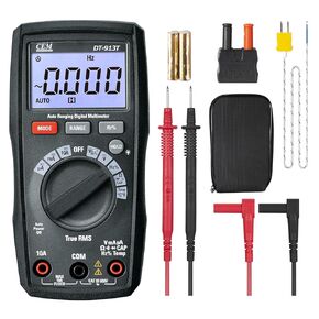 CEM DT-913T Digital Multimeter TRMS 4000 Counts Voltmeter Auto-Ranging Fast Accurately Measures LCD display Voltage Current Amp Resistance Diodes Continuity for Automotive