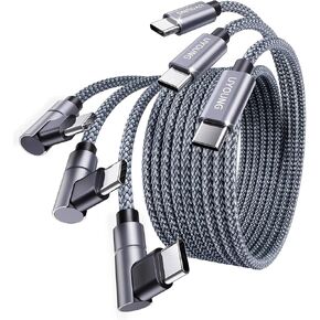 USB C to USB C Charger Cable 60W 3Pack 6FT Right Angle iPhone 15 Charger Cable Fast Type C Charging Cord for iPhone 15 Pro Max Samsung S23 Note 20 iPad Pro Air Mini MacBook Air in Kuwait