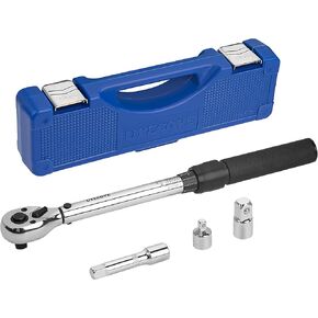 1/2-Inch Drive Click Torque Wrench 3 Pcs Set, 1/2 Torque Wrench 10-150FT-LB/13.6-203.4N.m, Torque Wrench 1/2 Drive with 1/2'' Extension Bar and 1/2''to 3/8'' Adaptor