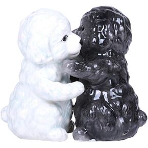 Pacific Giftware Hugging Maltese Puppy Magnetic Ceramic Salt and Pepper Shakers Set