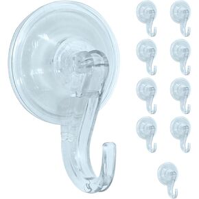 Heavy Duty Double Suction Cup Wreath Hooks for Christmas Wreaths, Holiday Lights & Decorations – Holds Up to 25 lbs, Works on Glass, Metal, Plastic – Clear, Reusable, Set of 2