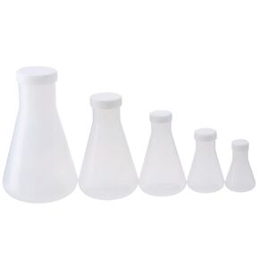 Plastic Erlenmeyer Flask Transparent Premium 50ml, 100ml, 250ml, 500ml, 1000ml Triangle Beaker Flask Wide Mouth Conical Flask Classroom