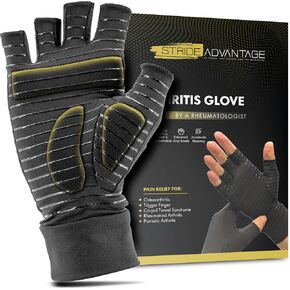 Hand pain gloves, Padded Copper Compression | Fingerless Glove Trigger Finger Rheumatoid Psoriatic Arthiritis Carpal Tunnel Hand Pain Relief Hand | Sport gloves, Gym Gloves