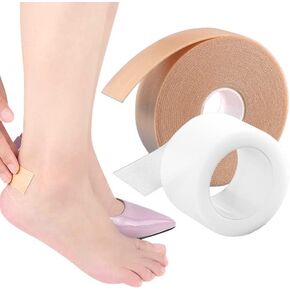 Adhesive Foot Care Sticker 2 Pack Anti-Slip Blister Tape Pads Heel Anti-wear Waterproof Invisible Clear Stickers for Protector (1 Transparent+1 Skin Color) One Size